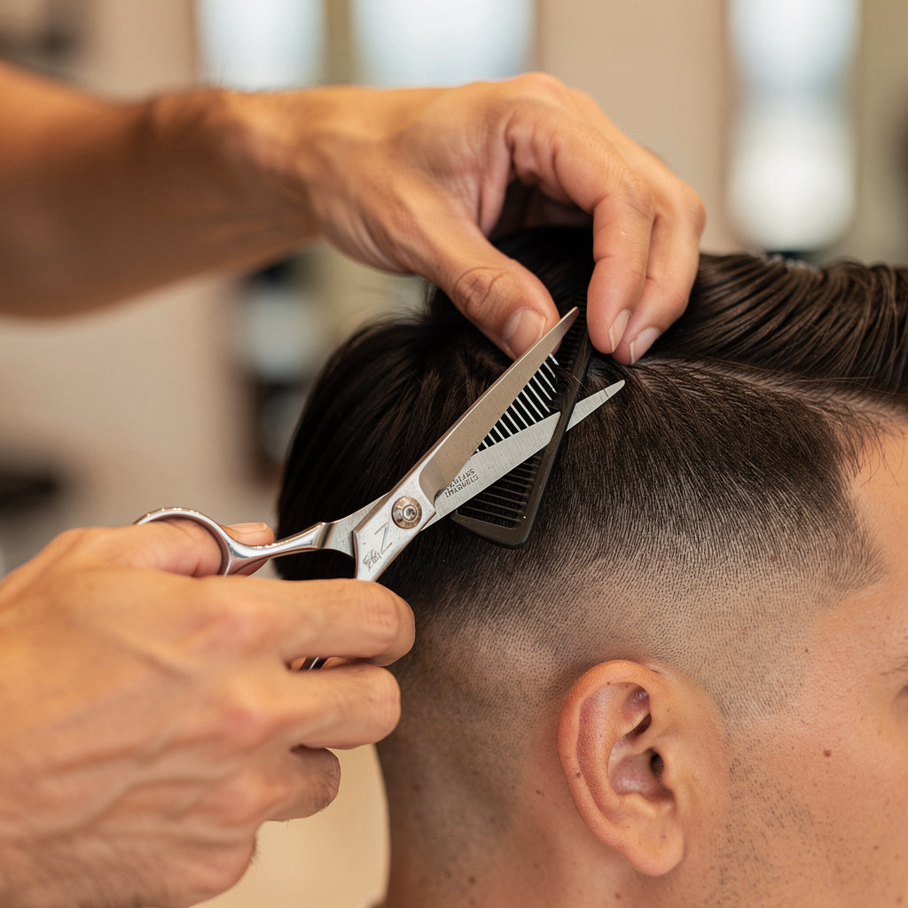 Studio One Hair Design barber providing a precision haircut with clippers in Santa Barbara, CA